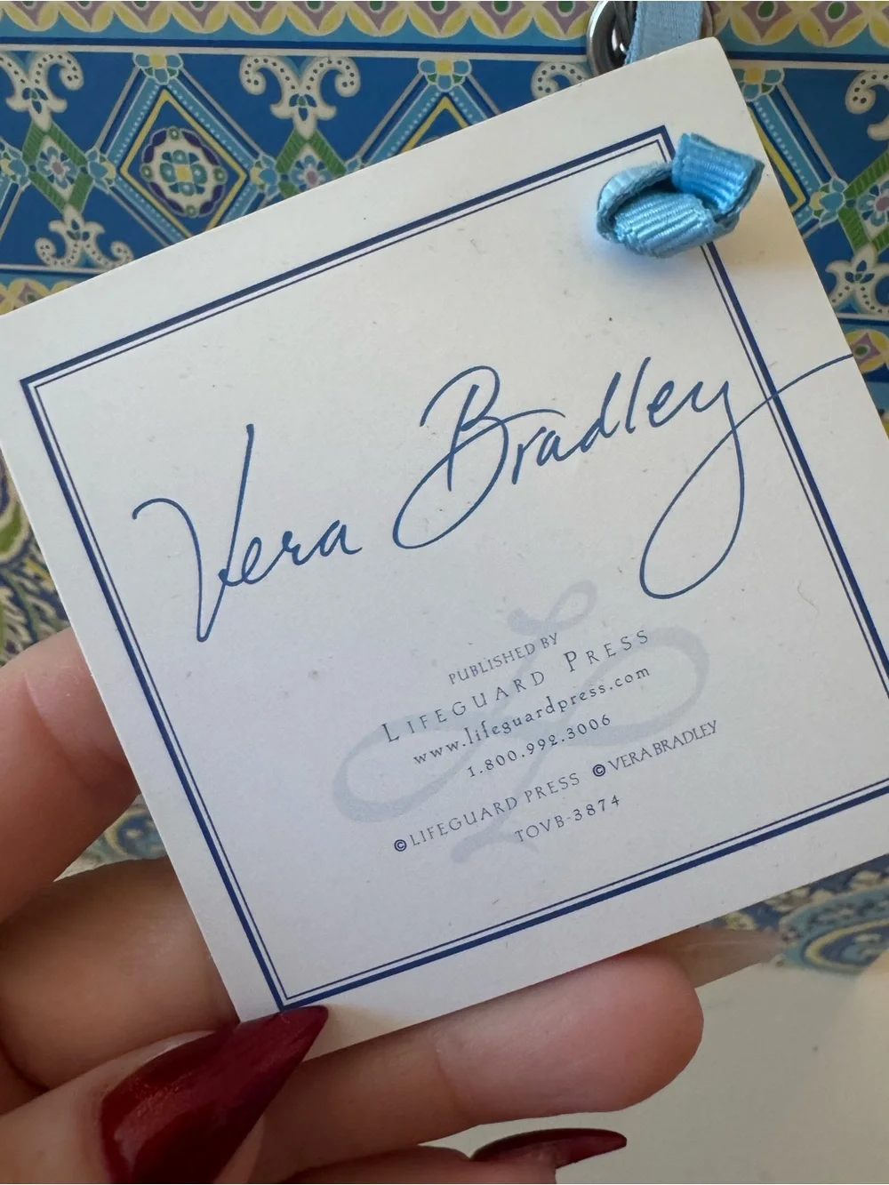 Vera Bradley “Take Note Tote” Capri Blue